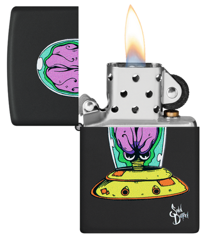 Zippo Sean Dietrich Alien Brain Design, Black Matte Lighter #48683