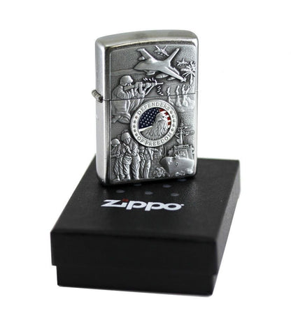 Zippo Joined Forces Emblem Lighter Street Chrome #24457