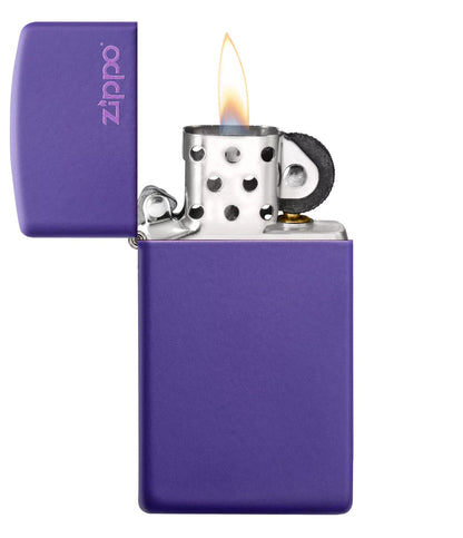 Zippo Slim Purple Matte Finish with Zippo Logo, Windproof Lighter #1637ZL