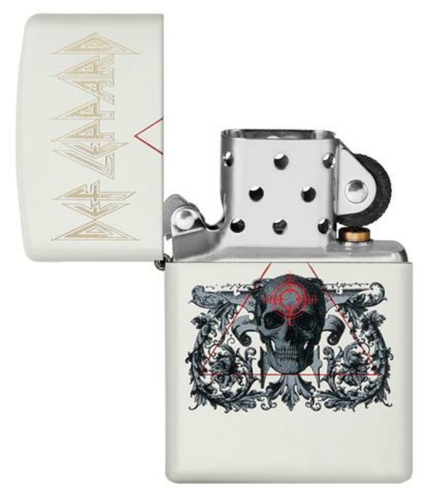 Zippo Def Leppard Music, Matte White Finish, Genuine Windproof Lighter #49237