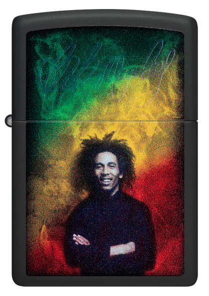 Zippo Bob Marley Black Light Design, Black Matte Lighter #48674