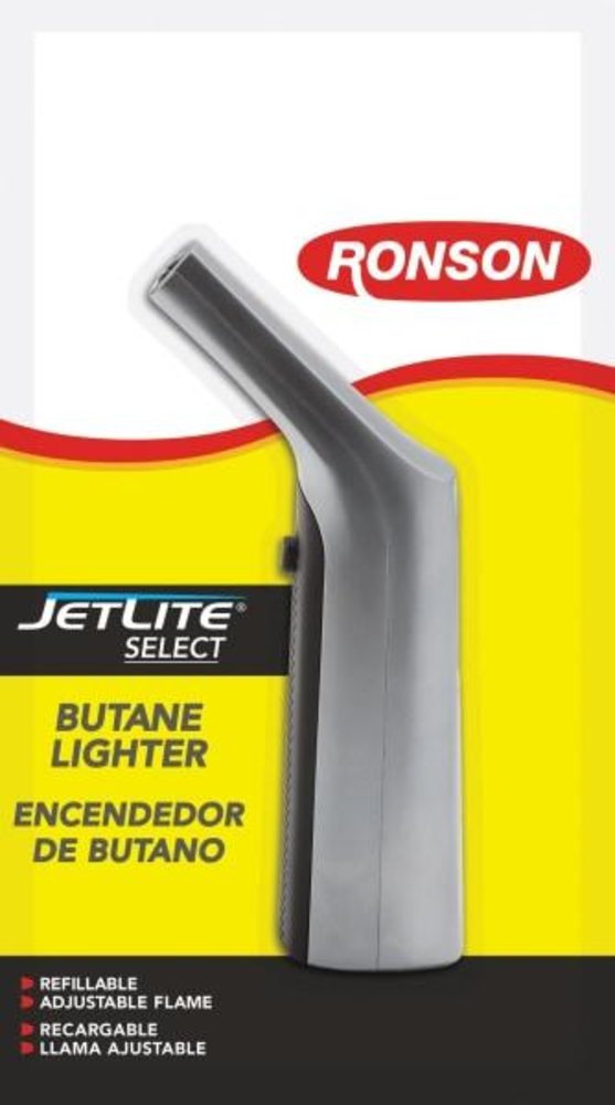 Ronson JetLite Butane Lighter, Adjustable Flame, Refillable, Silver #43547