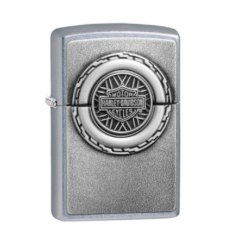 Zippo Harley Davidson Motorcycle Wheel Emblem, Genuine Windproof Lighter #49175