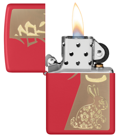 Zippo Year Of The Rabbit, Red Matte Lighter #48282