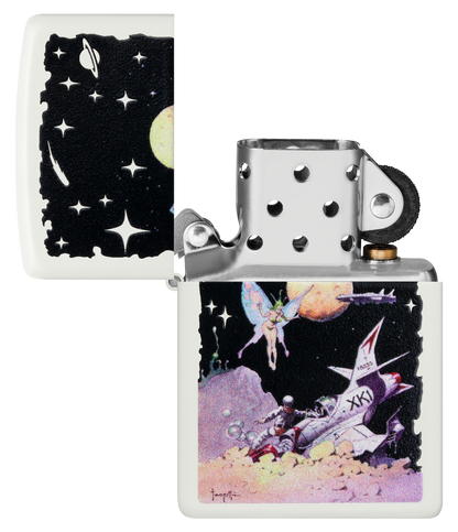 Zippo Frank Frazetta Space Fairy, White Matte Lighter #48378