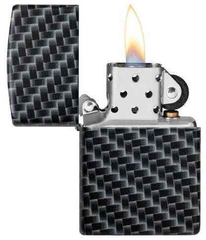 Zippo Carbon Fiber Design, 540° Color Wrap, Genuine Windproof Lighter #49356