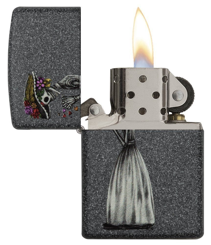 Zippo Day Of Dead Skulls Lighter Set, Iron Stone #28987