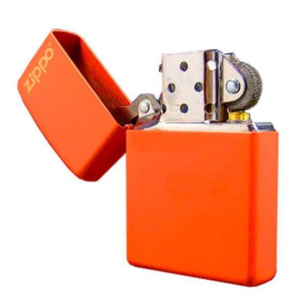 Zippo Orange Matte w/ Logo Lighter #231ZL