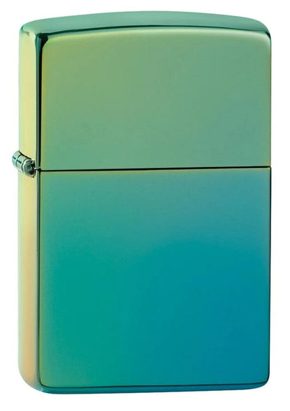 Zippo Hi Polish Teal Yellow/Lime Mirror Finish Genuine Windproof Lighter #49191