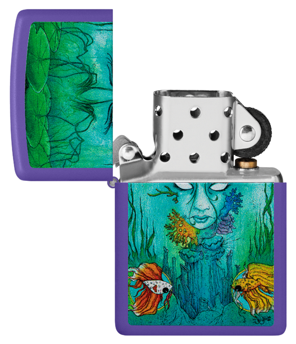 Zippo Sean Dietrich Brackish Underwater Design, Purple Matte Lighter #48630