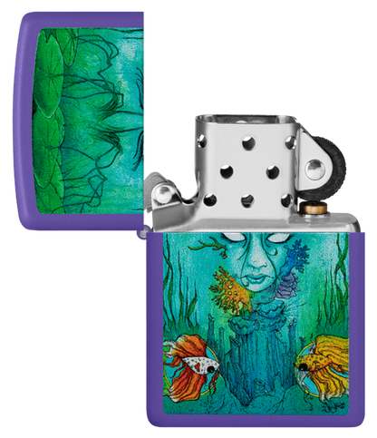 Zippo Sean Dietrich Brackish Underwater Design, Purple Matte Lighter #48630