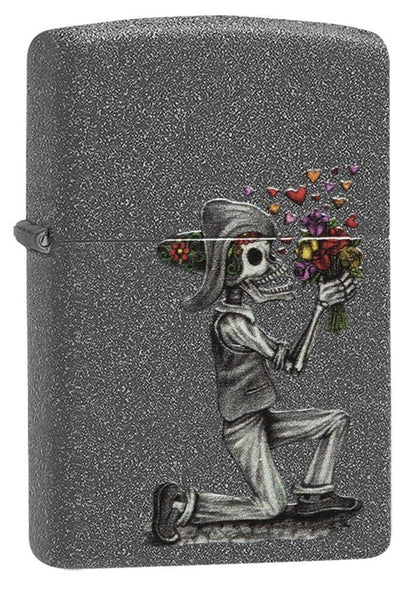 Zippo Day Of Dead Skulls Lighter Set, Iron Stone #28987