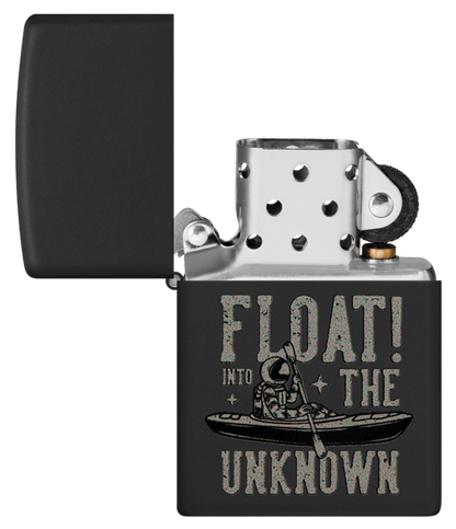 Zippo Float into The Unknown Astronaut Design, Black Matte Lighter #48566