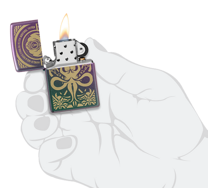 Zippo Cthulu Spiritual Laser Engrave Design, Iridescent Lighter #48671